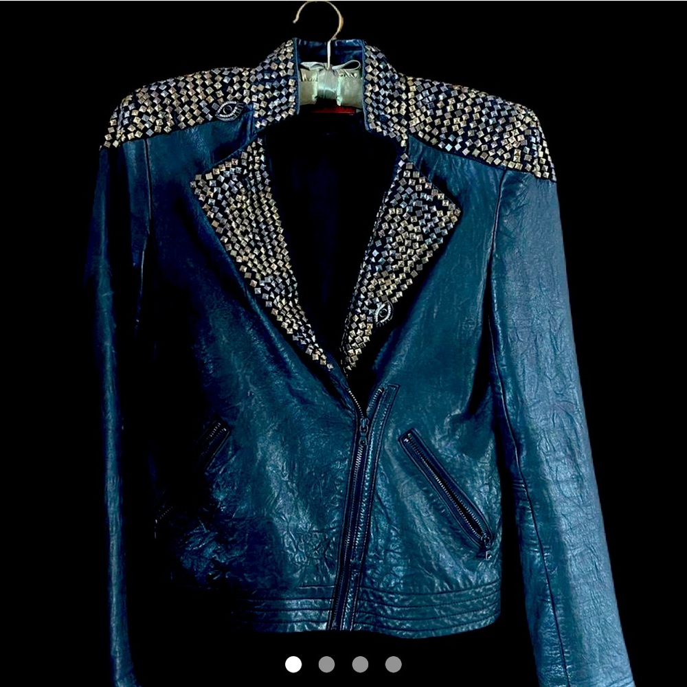 Alice + Olivia vintage Evil Eye leather jacket